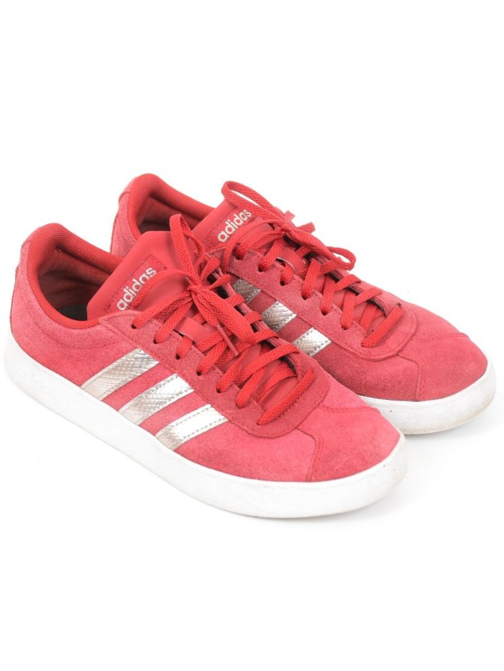Adidas VI Court 2.0 Women's 8.5 Red Leather Suede Low Top Sneakers